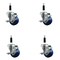 Service Caster 3'' Blue Poly Swivel 7/8'' Expanding Stem Caster Set with Brake, 4PK SCC-EX20S314-PPUB-BLUE-TLB-78-4 - alternate 1